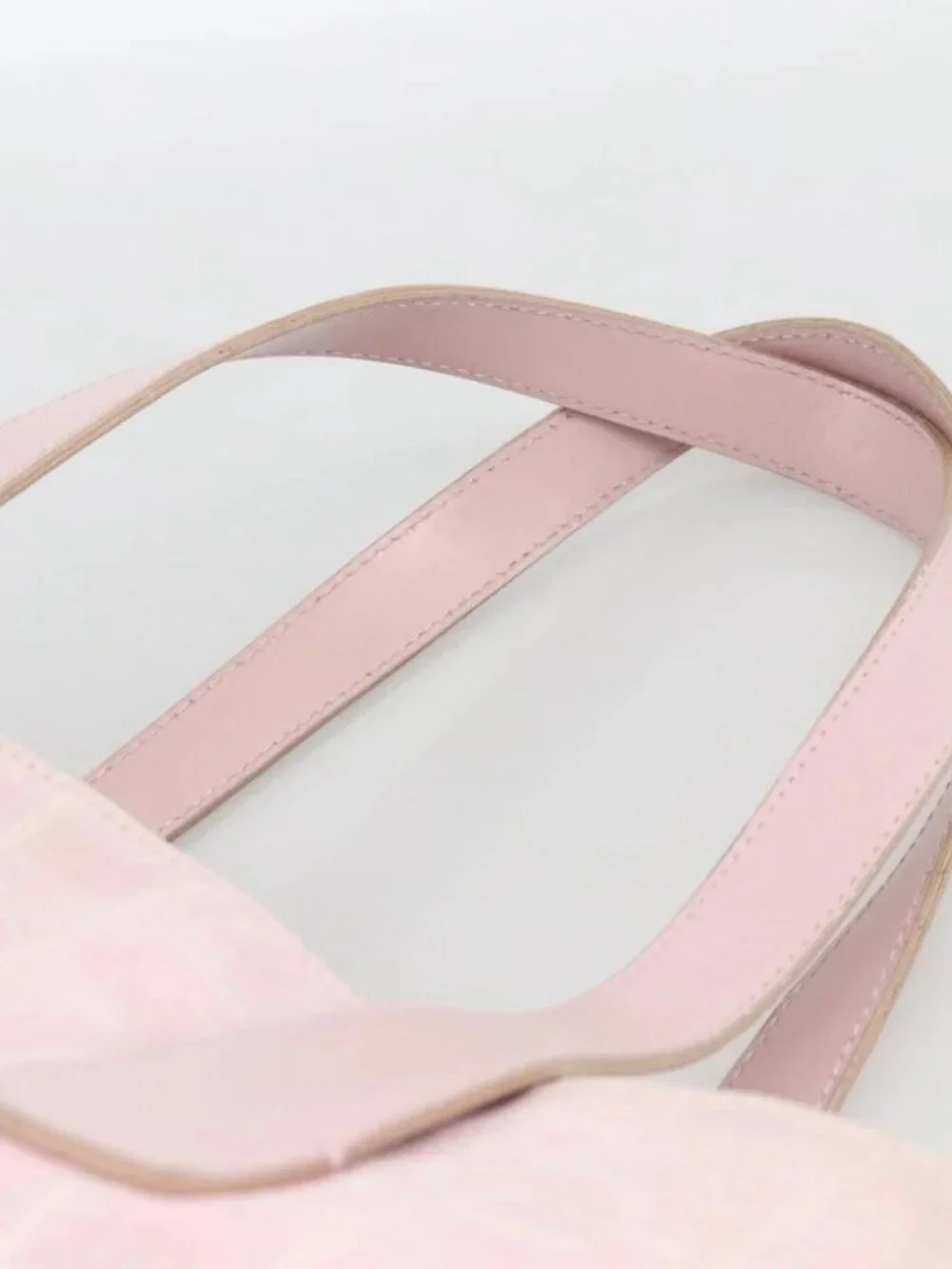 CHANEL New Travel Line Tote Bag Nylon Pink Gold CC Auth BA11991